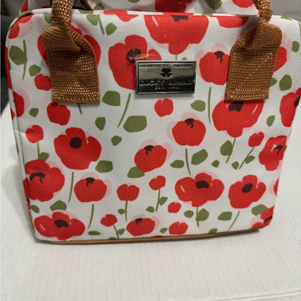 Lucky Brand Red Poppy Canvas Bag - Picture 4 of 6
